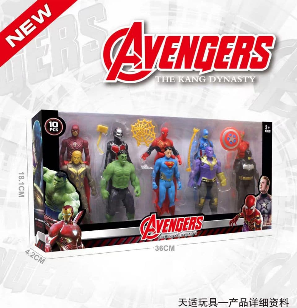 KIDOYZ 10-in-1 Avengers Superhero Action Figure Set | Mini Collectible Character Figures for Kids | Small Superhero Toy Set for Boys & Girls Ages 3+ — view 2