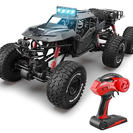 MOKA 6x6 Heavy Duty Remote Control Rock Crawler, All-Terrain Monster RC Truck with 6 Big Wheels, Shock Absorber Suspension & LED Headlights (Model 2198) — view 2