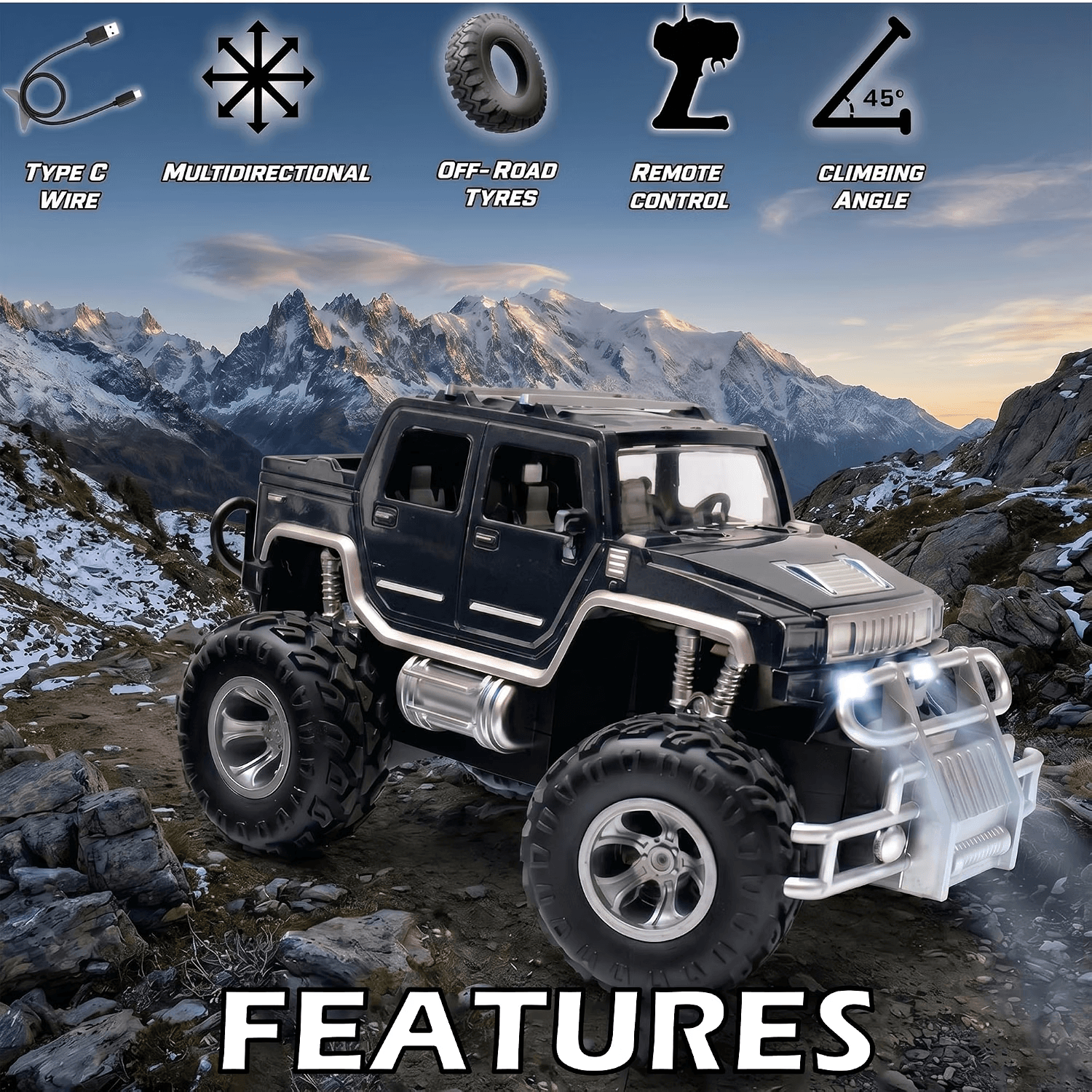 Wonder Toys Hummer MT-507 5-Channel Rechargeable 4x4 SUV Remote Control Monster Truck — view 3