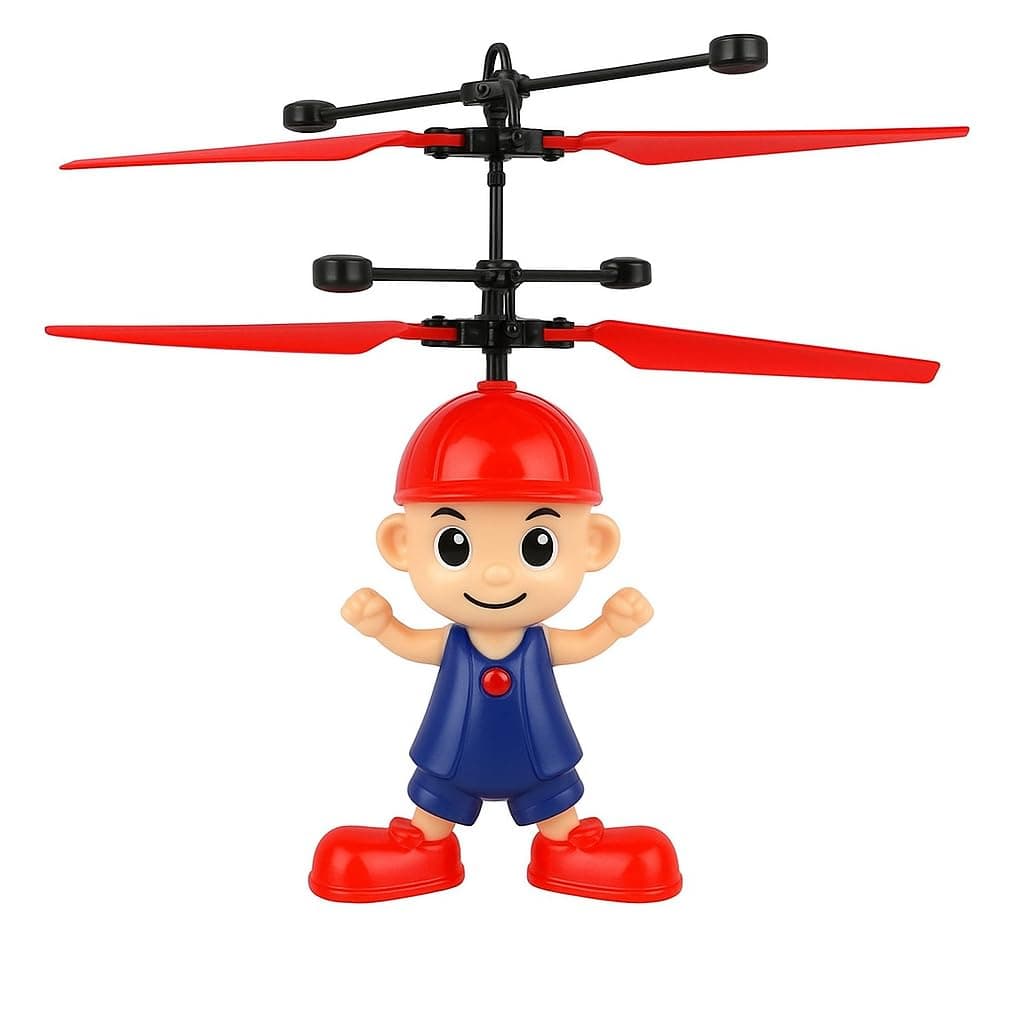 Kidoyz Cartoon Boy Helicopter Toy with Hand Sensor | Rechargeable LED Induction Drone for Kids | Infrared Control Flying Toy for Boys & Girls — view 3