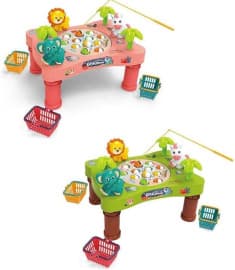 Electric Rotating Zoo Fishing Game Table Toy Set | Musical Interactive Fishing Game with Fishing Rods & Colorful Fish
