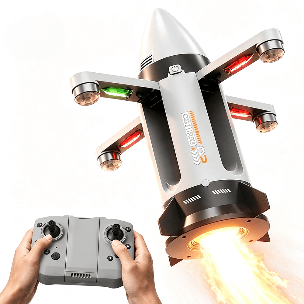 Kidoyz Mini Missile Aircraft Foldable Drone with Remote Control, Flying Aircraft Toy for Kids
