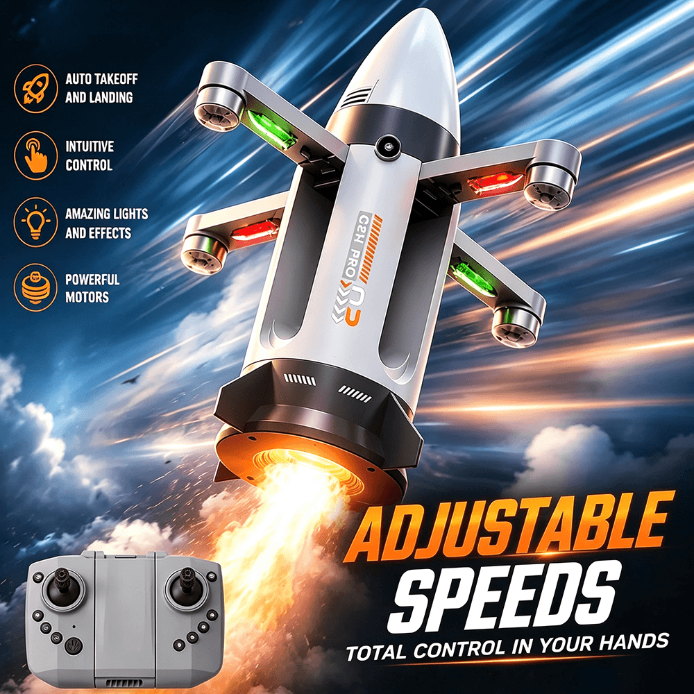 Kidoyz Mini Missile Aircraft Foldable Drone with Remote Control, Flying Aircraft Toy for Kids — view 4