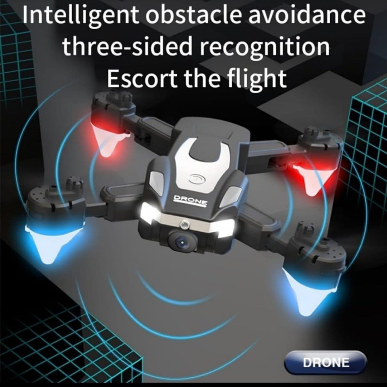 Kidoyz J2 Foldable Toy Drone for Kids & Beginners 4K Dual Camera, Obstacle Avoidance, Altitude Hold & Easy One-Key Takeoff Perfect Indoor & Outdoor Starter Drone — view 3