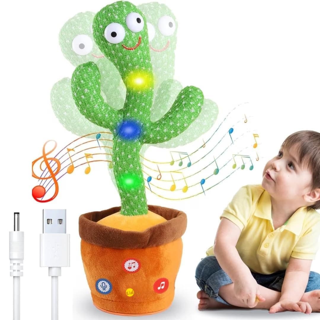 Rechargeable Dancing Cactus Toy for Kids | Talking Mimicking  Cactus – Sings 120 Songs, Wriggles & Repeats What You Say |  Singing Recording Plush Baby Toy with LED Lights | Boys & Girls — view 3