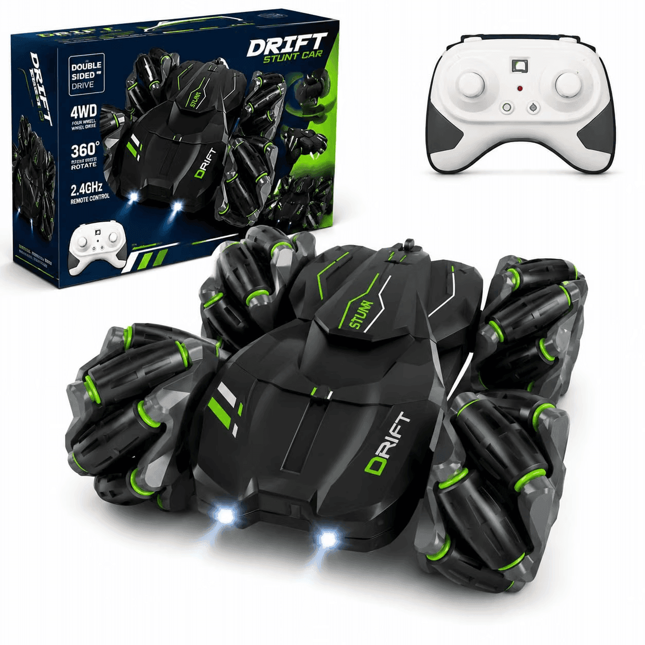 Kidoyz Remote Control Drift Stunt Car 4WD | 360° Rotating | DualSided Climbing | High-Speed Tumbling | Rechargeable Stunt Car | C-Type Charging