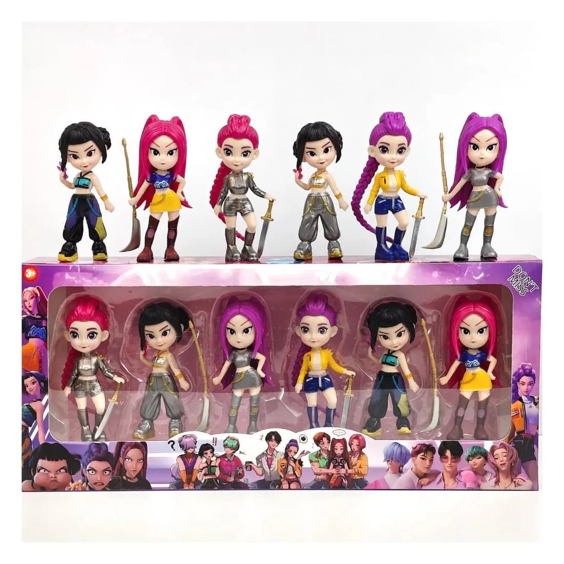 6-Piece K-Pop Idol Figure Set – Collectible Toy Figures for Kids, Display & Cake Topper Decoration (Pack of 6)