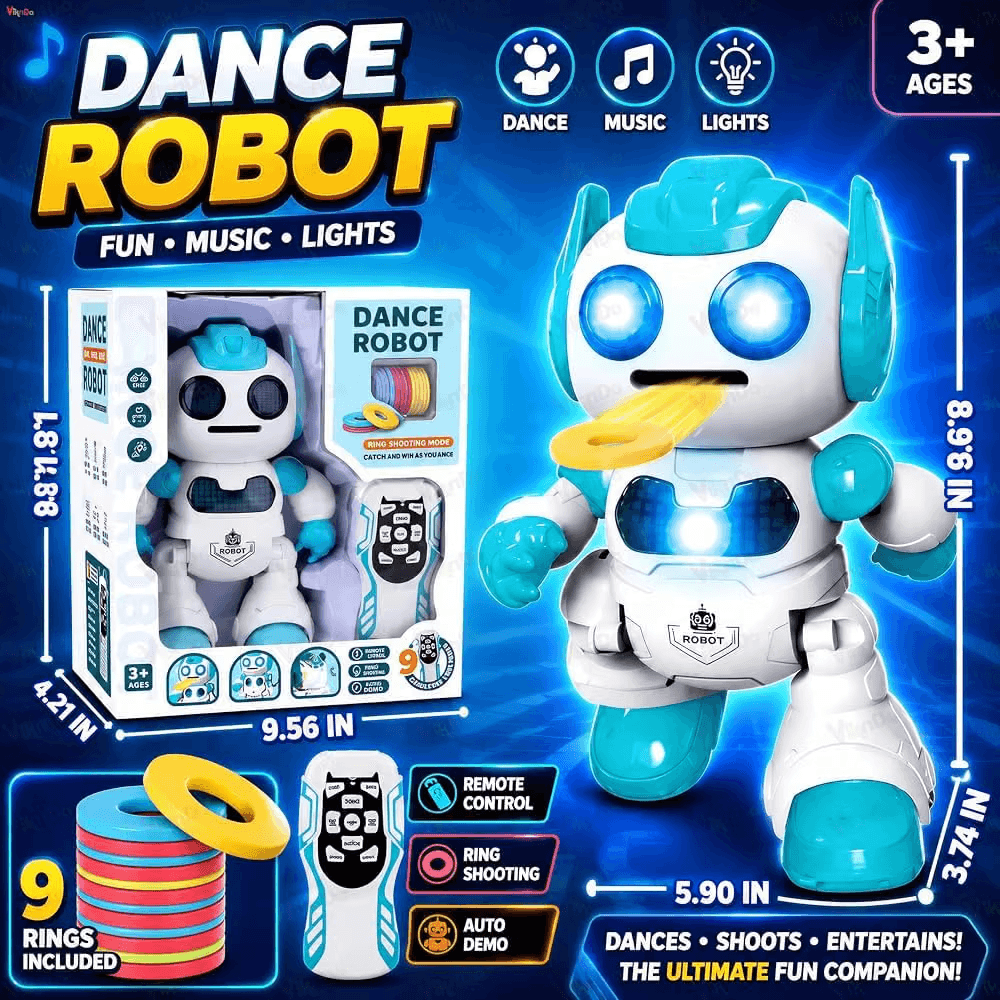 Kidoyz RC Dancing Robot Toy | 2.4GHz Remote Control | LED Lights, Music & Interactive Dance Moves | Battery Operated Toy — view 3
