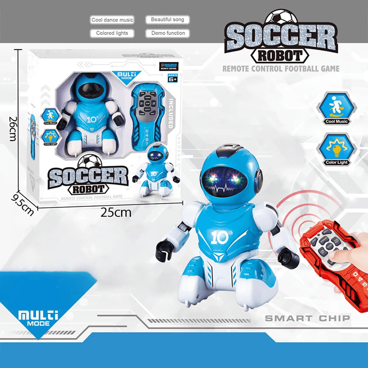 Kidoyz Soccer Playing Programmable Dancing & Walking Robot for Kids with Lights Visit the Magicwand Store — view 2