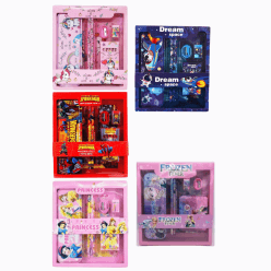 Kidoyz 5pcs Cute Cartoon Stationery Set - Includes Pencil scale , eraser note - Return Gifts Birthday Party for kids - Best Birthday Return Gifts for Kids In Bulk