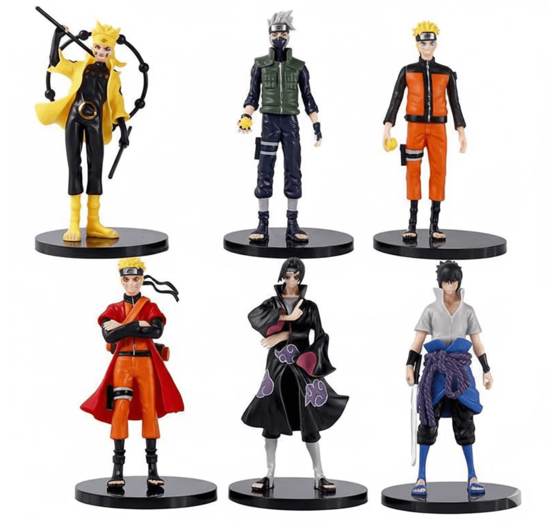 Naruto Action Figure Set of 6 Anime Action Figures Toys, 16 cm Detailed PVC Shippuden Characters for Kids & Collectors, Desk Home Car Display Gift (Naruto Set of 6) — view 2