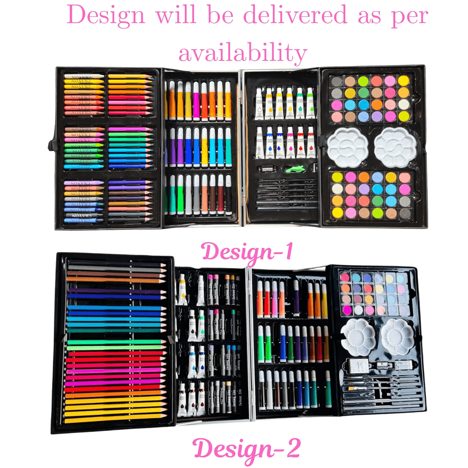 Kidoyz Art Set for Kids, 145 Pieces Drawing Kit with Colour Pencils, Oil Pastels, Paint Brushes, Unicorn Theme Art Set — view 3