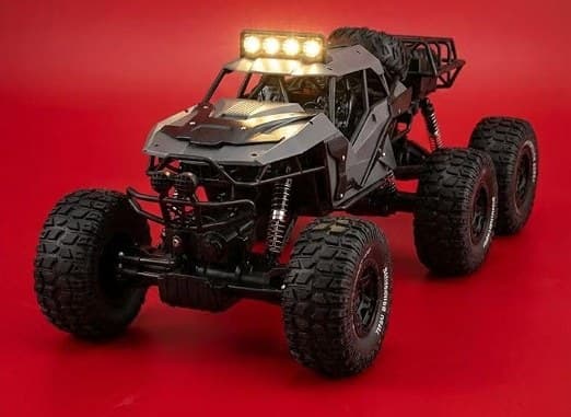 MOKA 6x6 Heavy Duty Remote Control Rock Crawler, All-Terrain Monster RC Truck with 6 Big Wheels, Shock Absorber Suspension & LED Headlights (Model 2198) — view 3