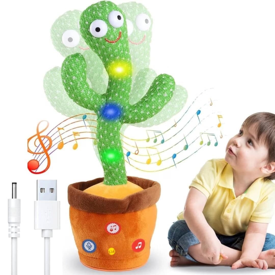 Rechargeable Dancing Cactus Toy for Kids | Talking Mimicking  Cactus – Sings 120 Songs, Wriggles & Repeats What You Say |  Singing Recording Plush Baby Toy with LED Lights | Boys & Girls