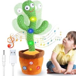 Rechargeable Dancing Cactus Toy for Kids | Talking Mimicking  Cactus – Sings 120 Songs, Wriggles & Repeats What You Say |  Singing Recording Plush Baby Toy with LED Lights | Boys & Girls