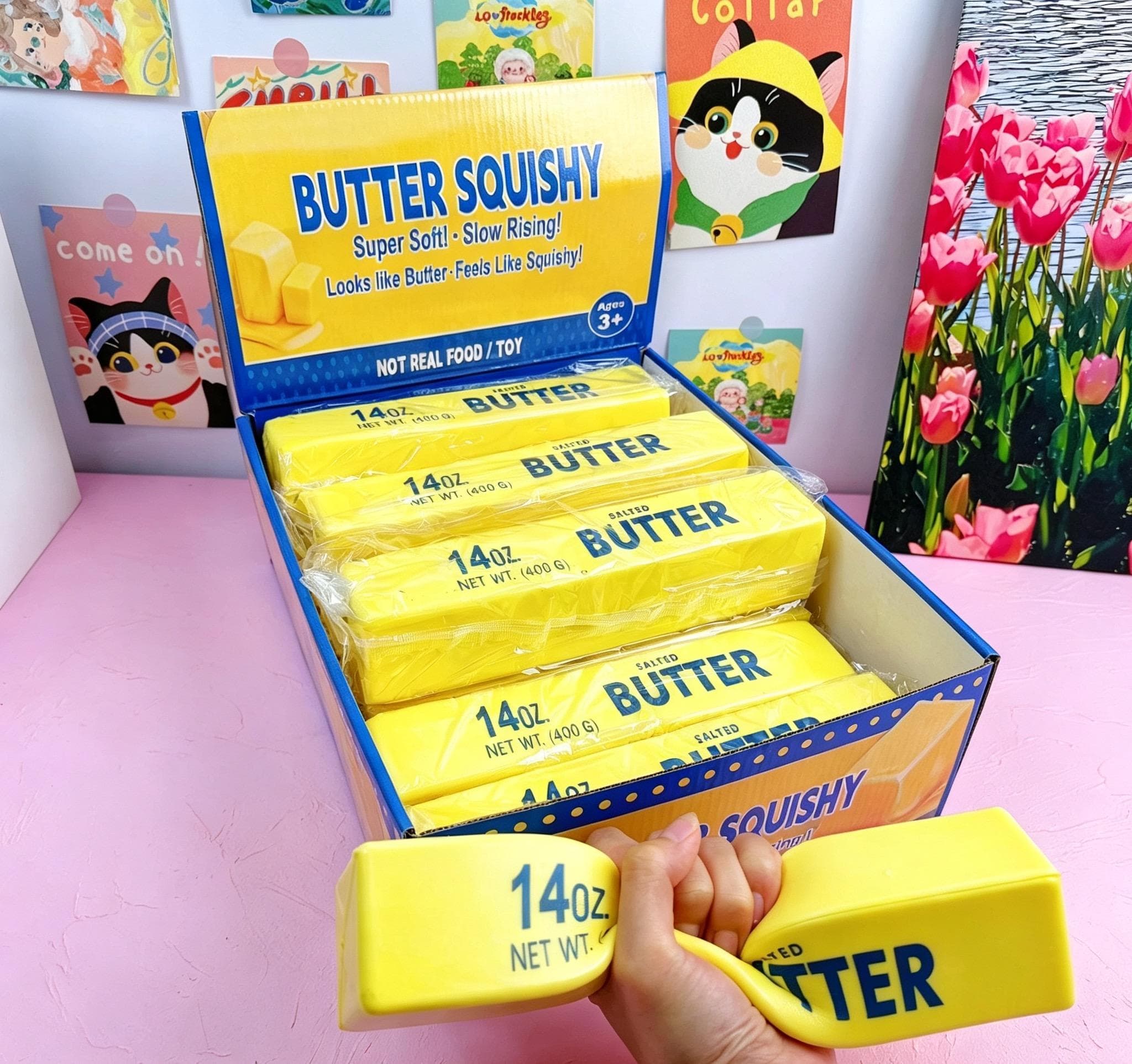 Butter Stick Squishy Toy | Slow Rising Squeeze Fidget Toy |  Soft PU Foam Stress & Anxiety Relief | Sensory Desk Toy for  Kids, Teens & Adults | Party Favor Gift — view 4