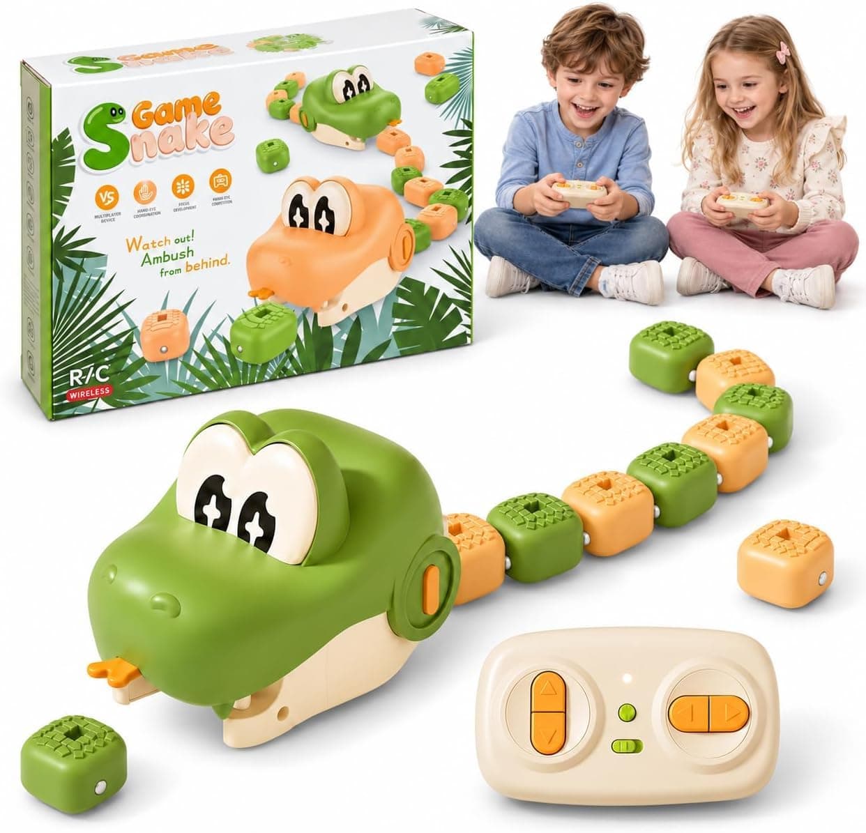 Kidoyz Magnetic Remote Control Greedy Snake Game Toy | RC Snake with  Magnetic Segments | Eating & Chasing Multiplayer Competitive  Game | Sound Effects | Gift for Boys & Girls | Ages 4+