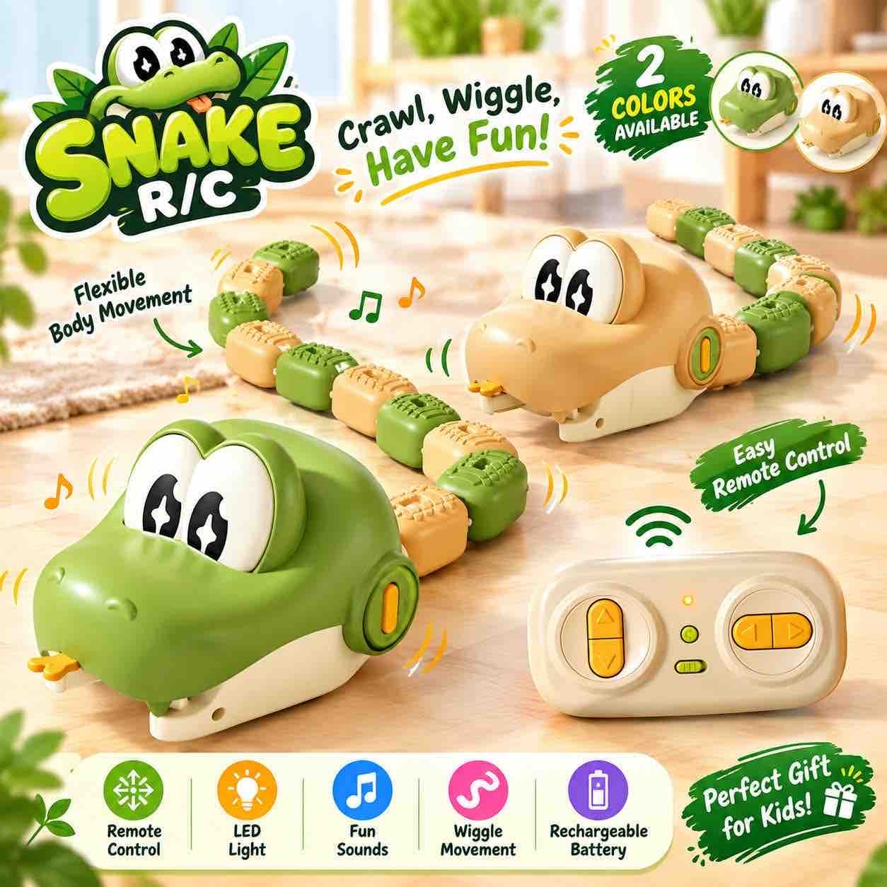 Kidoyz Magnetic Remote Control Greedy Snake Game Toy | RC Snake with  Magnetic Segments | Eating & Chasing Multiplayer Competitive  Game | Sound Effects | Gift for Boys & Girls | Ages 4+ — view 3