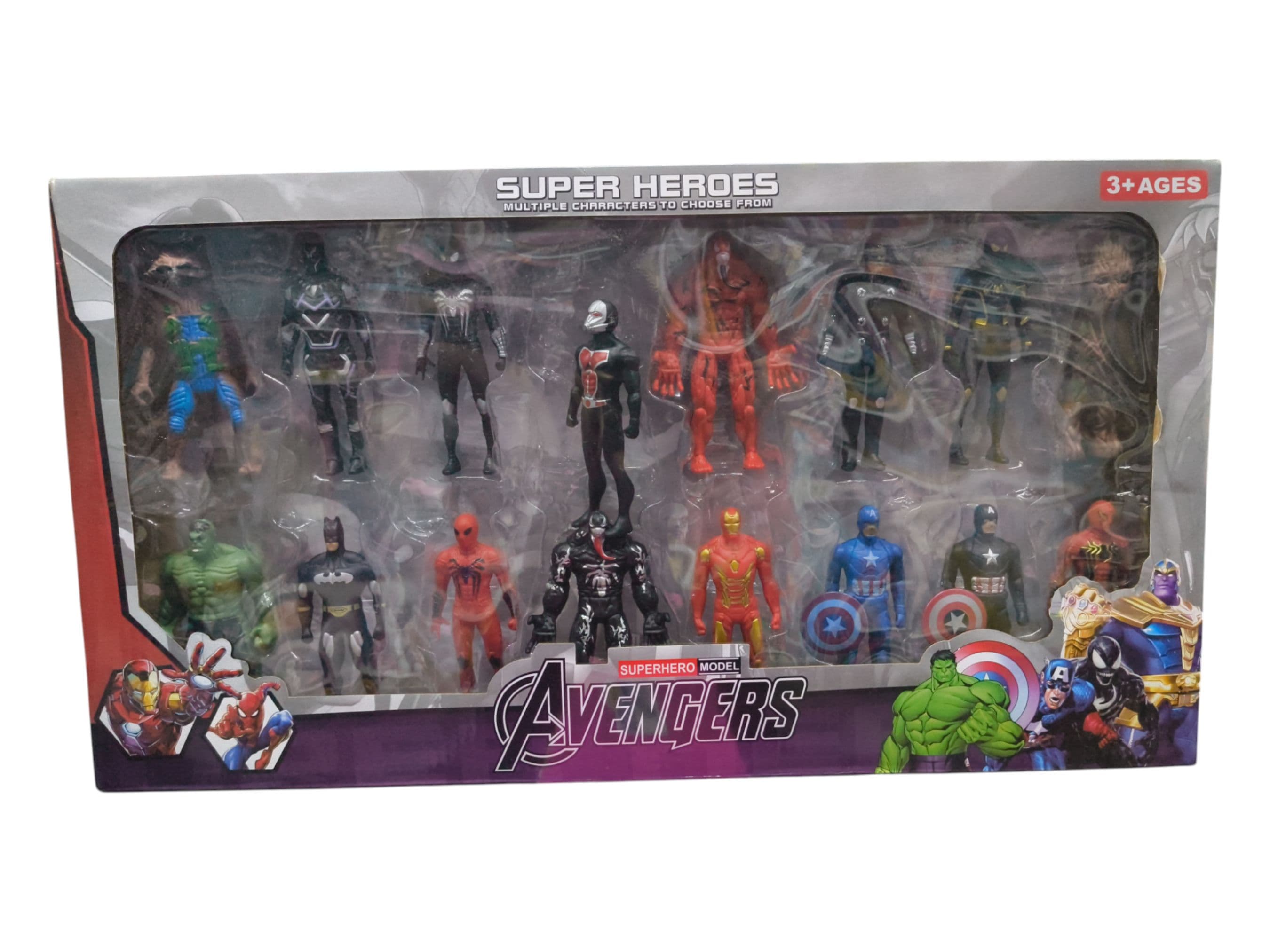 Super Heroes Action Figure Set of 16 | Spider-Man, Hulk, Iron  Man, Captain America, Venom, Thanos & More | Collectible  Superhero Toy for Boys & Girls | Ages 3+