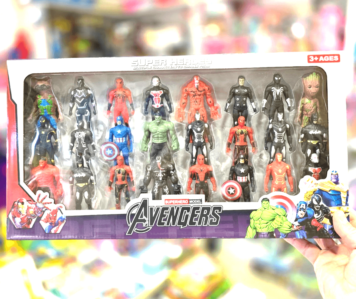 Super Heroes Action Figure Set of 16 | Spider-Man, Hulk, Iron  Man, Captain America, Venom, Thanos & More | Collectible  Superhero Toy for Boys & Girls | Ages 3+ — view 3