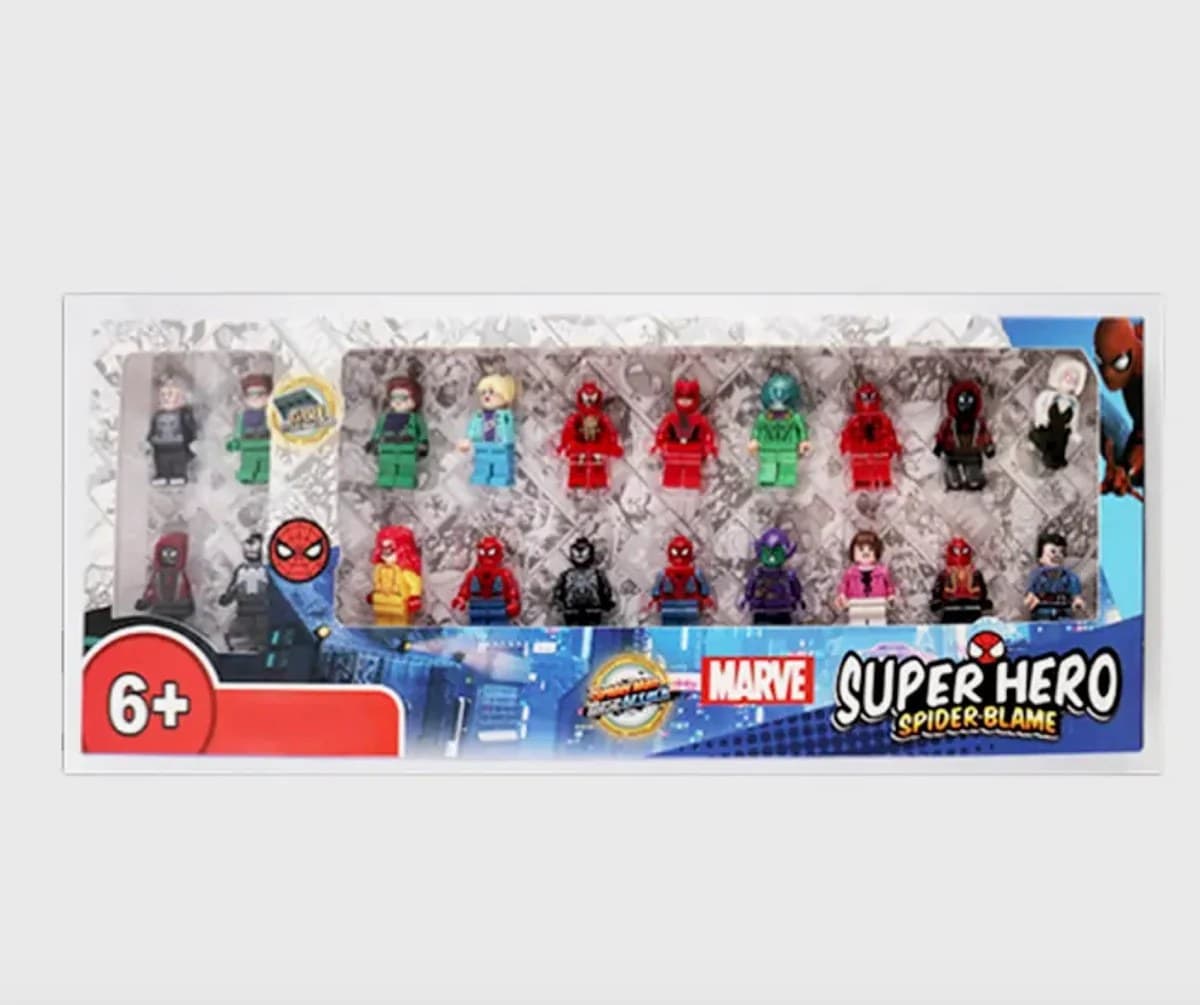Lego Style Building Block Superhero Minifigures Set  | Spider-Man, Iron Man, Hulk &  More | Birthday Gift for Boys | Ages 6+ — view 2