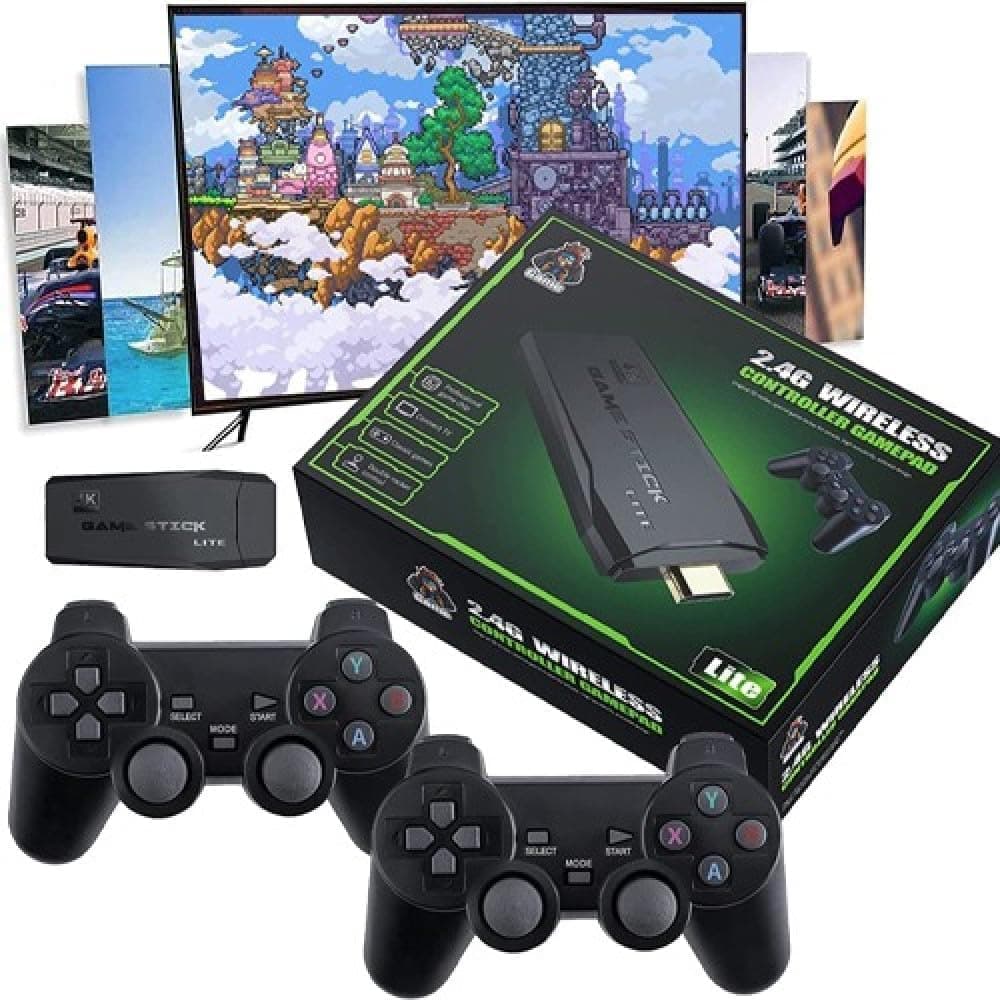 Kidoyz Game Stick Lite 2.4G Wireless TV Game Console | 2 Wireless Controllers, Plug & Play Classic Games for Television