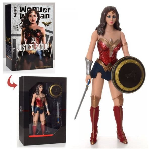 KIDOYZ Wonder Woman Action Figure 12-13 Inch | Armor Edition Superhero Character Toy for Kids & Collectors | Poseable Action Figure