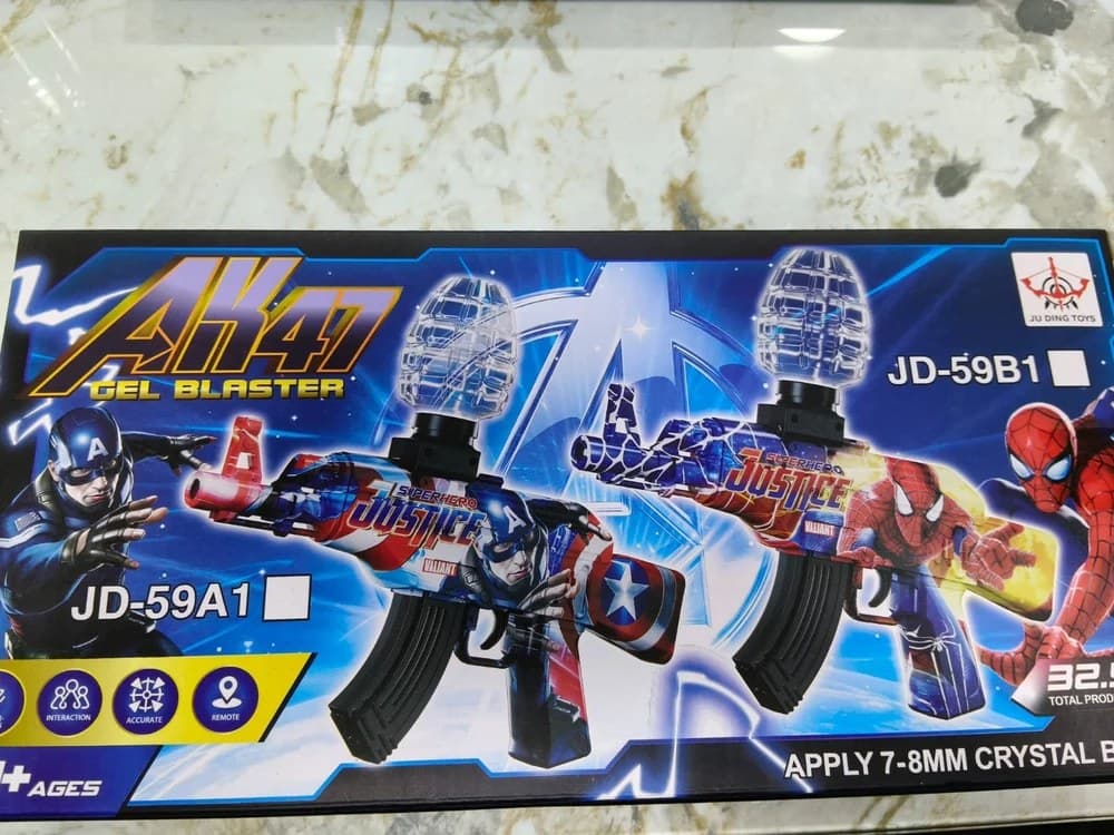 Avengers AK47 Gel Blaster Gun | Electric Auto Water Crystal Bullet Toy |  7-8mm Gel Balls | Rechargeable 3.7V | Two-Player Simulated  Battlefield | Superhero Theme | 4 Colours | Ages 14+ — view 4