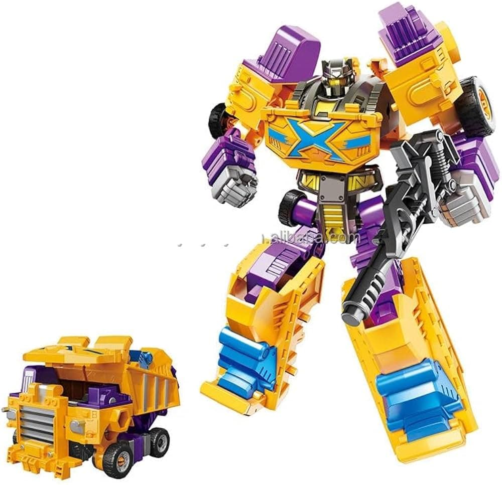 KIDOYZ 5-in-1 Construction Vehicle Robot Toy Set | Transforming Engineering Truck & Vehicle Action Figure Playset with Accessories for Kids Ages 3+ — view 3