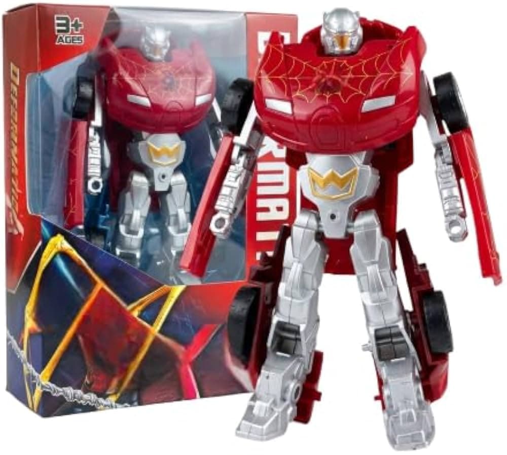 Kidoyz 2-in-1 Superhero Deformation Transformer Toy | Robot to Car  Action Figure | Iron Man, Spider-Man, Captain America & Batman  | 4 Styles | Random Dispatched — view 4