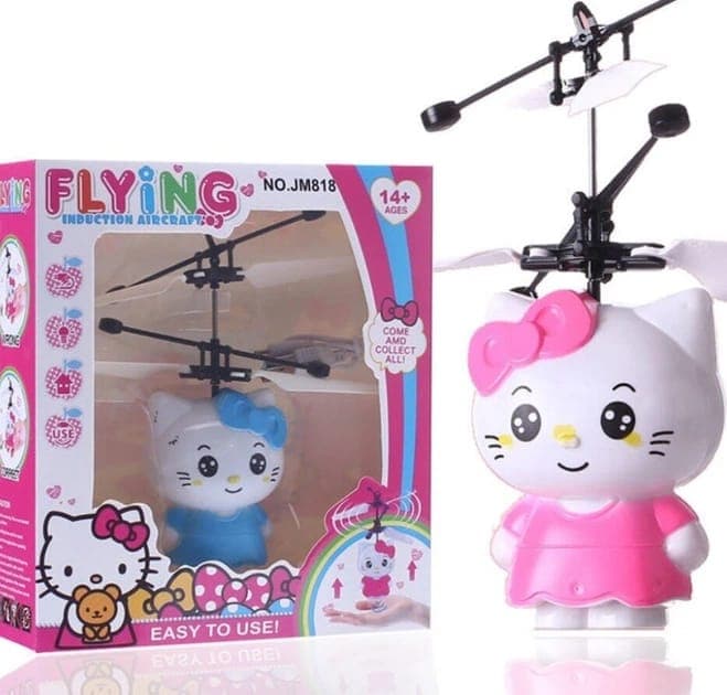 Flying Hello Kitty Toy | Hand Sensor Infrared Induction Mini  Drone | LED Flashing Lights | USB Rechargeable | Gravity Sensor  Helicopter Aircraft | Gift for Girls & Boys | Ages 3+