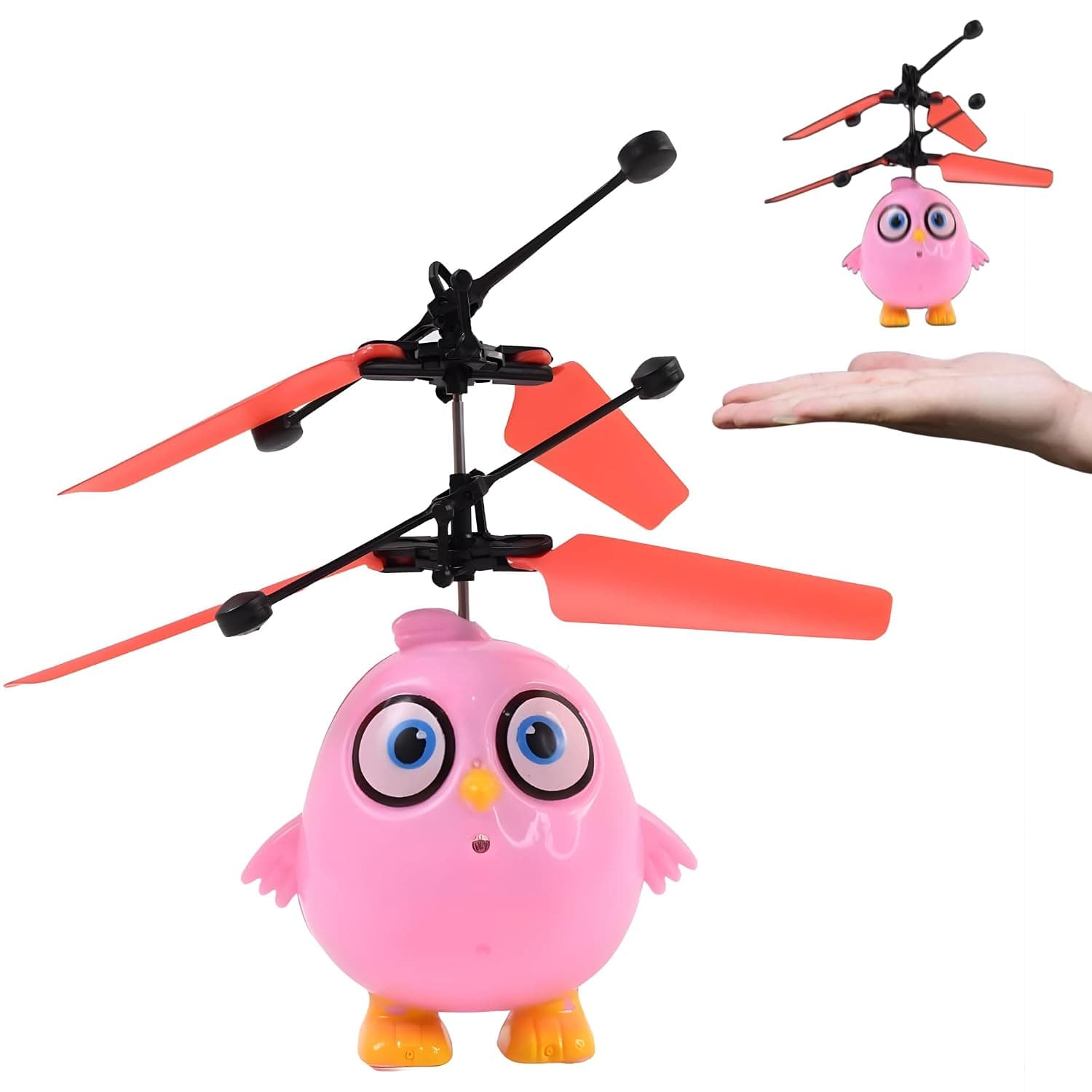 Flying Angry Bird Toy | Hand Sensor Infrared Induction Mini  Drone | LED Flashing Lights | USB Rechargeable | Gravity Sensor  Helicopter Aircraft | Gift for Boys & Girls | Ages 3+ — view 2