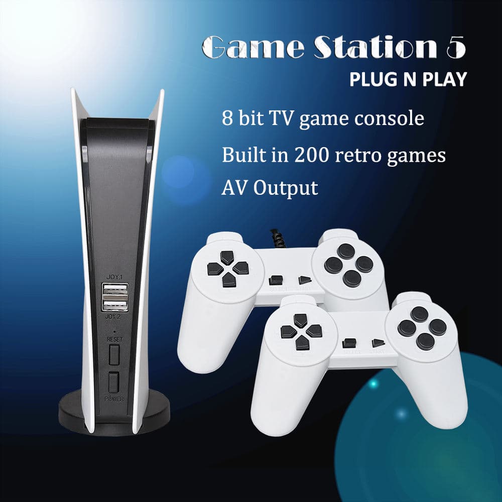 GS5 Retro Game Console Stick | 2000+ Classic Games | Dual  2.4G Wireless Controllers | 4K HDMI | Plug & Play TV Video Game  System | 2 Player | Gift for Kids & Adults — view 2