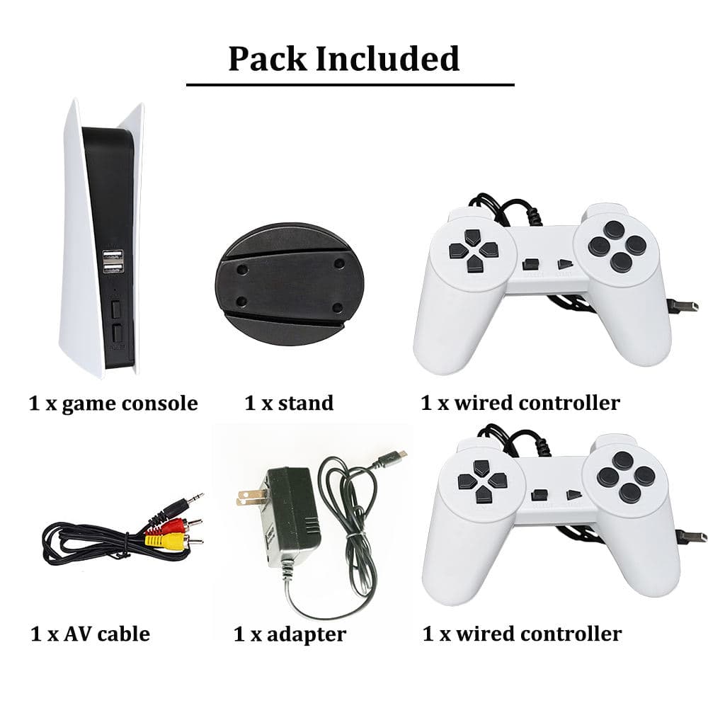 GS5 Retro Game Console Stick | 2000+ Classic Games | Dual  2.4G Wireless Controllers | 4K HDMI | Plug & Play TV Video Game  System | 2 Player | Gift for Kids & Adults — view 3