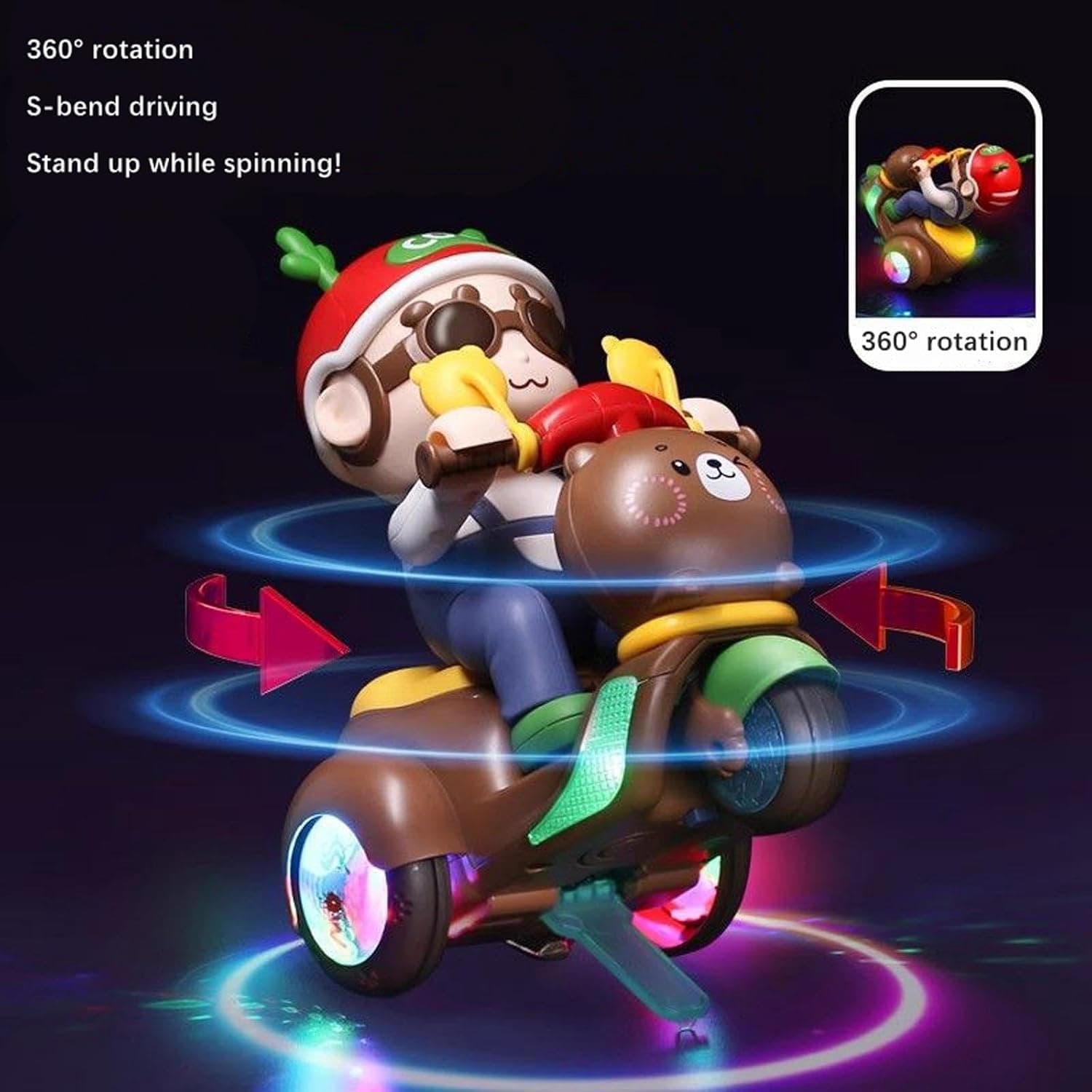 Cute Boys Electric Tricycle Toy Stunting Motorcycles for Girls Kids Age 3 4 5 6 Rechargeable — view 5
