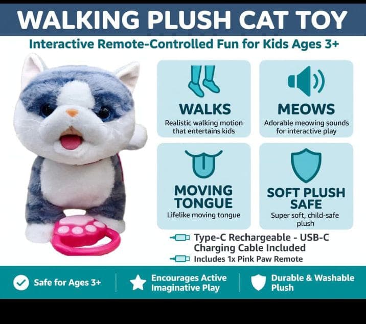 Samoyed Walking Dog Barking Toy Dog for Kid Girl Dog ToyToddler Interactive DogThat Walk Licking Doggy Puppy with Leash, Electric Talking Singing Tail Wag Plush Pretend Dress Up Birthday Gift — view 3