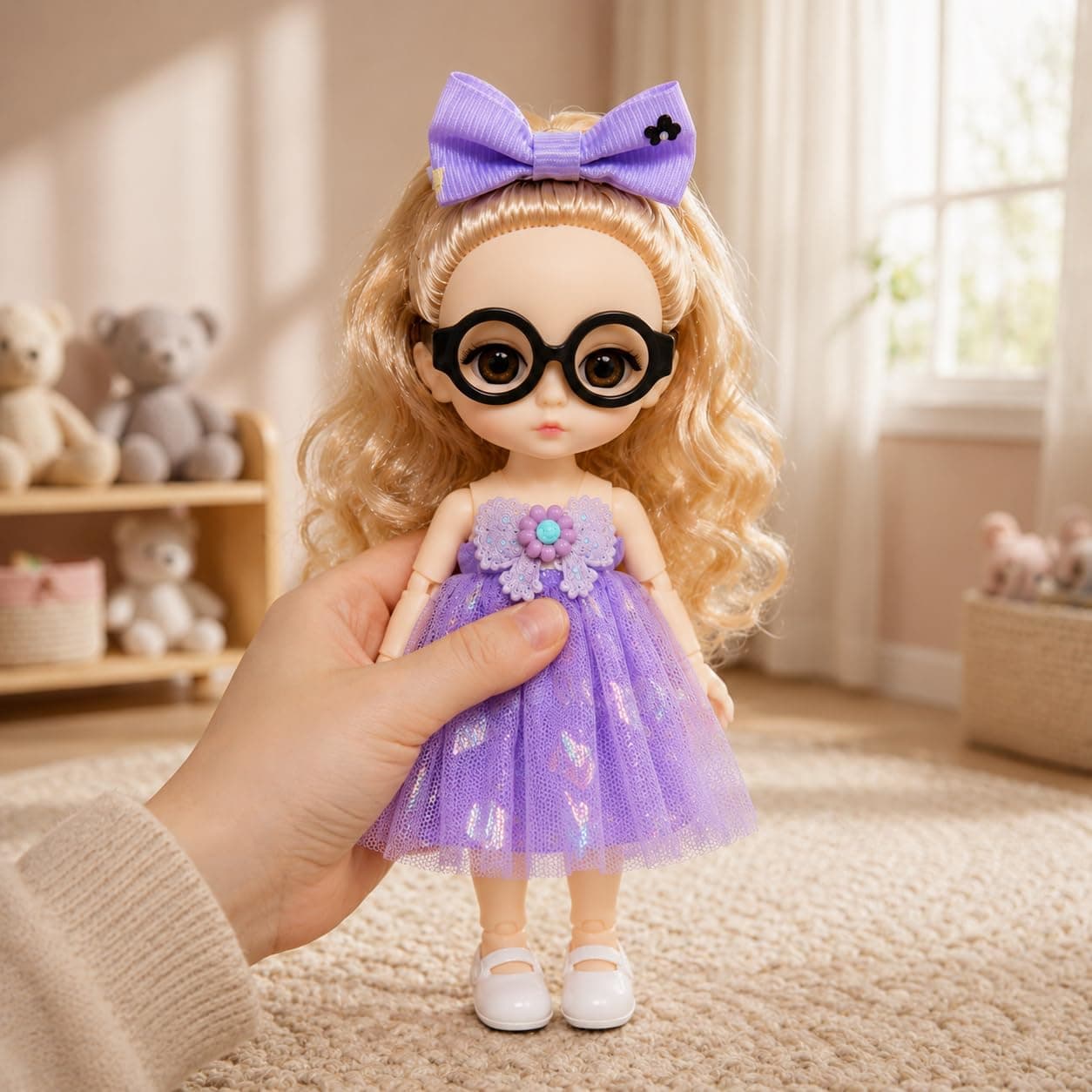 Stylish Girl Doll Keyring with Glasses pack of 2 (Multicolour) - Random Color — view 2