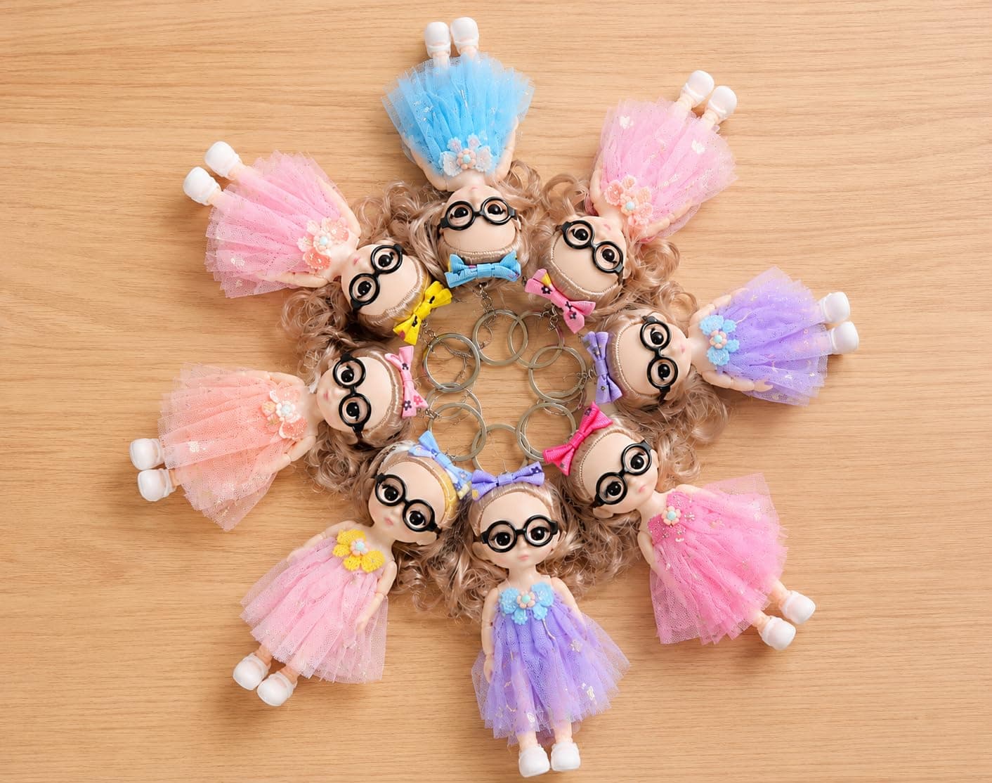 Stylish Girl Doll Keyring with Glasses pack of 2 (Multicolour) - Random Color — view 7