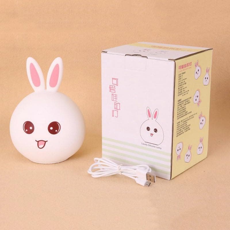 Cute Bunny Night Light | LED Touch Sensor Silicone Rabbit Lamp | Portable Nursery Bedside Night Lamp for Kids, Baby Room, Bedroom & Home Decor — view 5