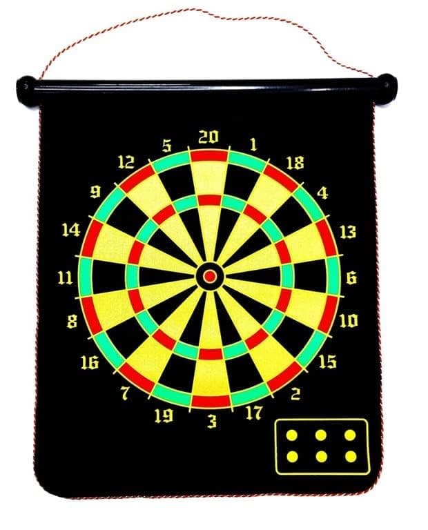 Kidoyz 15 inch Magnetic Dart Board Game for Kids, Double Sided Foldable Dart Board Game Toy for Kids with 4 Free Magnetic Darts (15 Inch) — view 5