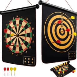 Kidoyz Magnetic Flexible Roll Dart Board for Kids 12 Inch – Safe Dart Game Set with 4 Darts, Indoor Outdoor Sports Toy for Boys Girls, Family Game, Party Game, Birthday Gift Toy