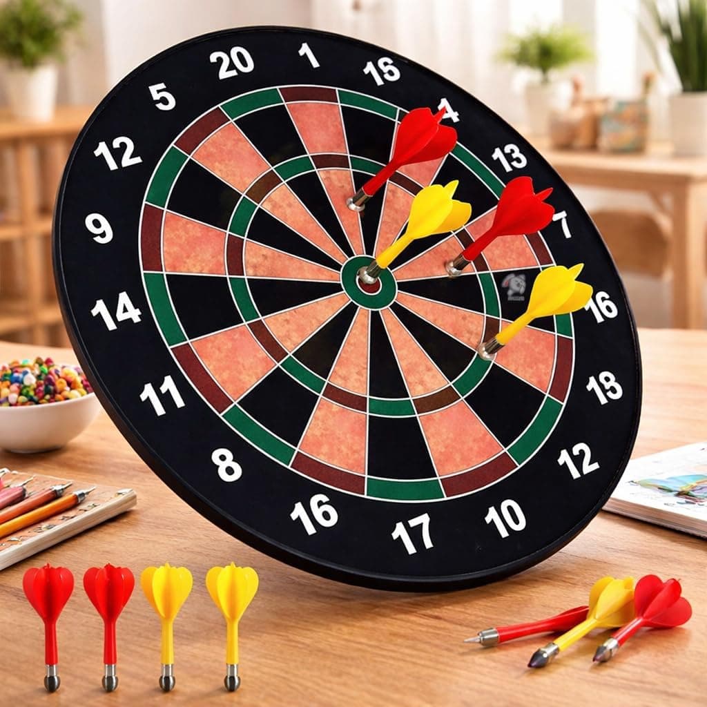 Kidoyz Magnetic Dart Board for Kids 15 Inch – Safe Dart Game Set with 4 Darts, Indoor Outdoor Sports Toy for Boys Girls, Family Game, Party Game, Birthday Gift Toy — view 9
