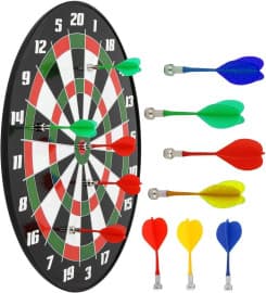 Kidoyz 17 Dartboard Kit - 6 Soft Darts,Family Fun Games,Birthday/Christmas Gifts for Children Adults 17-inch Multi Color