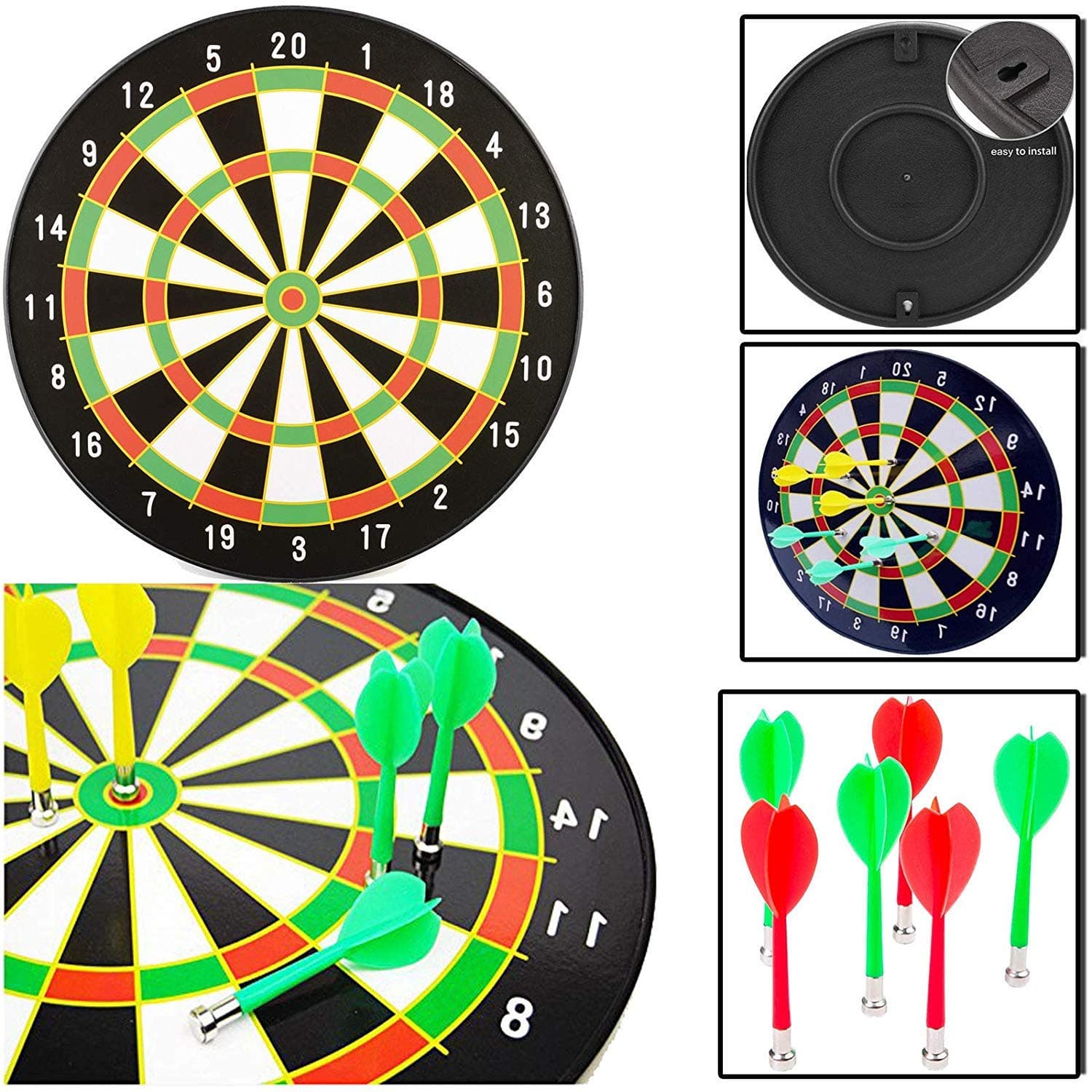 Kidoyz 17 Dartboard Kit - 6 Soft Darts,Family Fun Games,Birthday/Christmas Gifts for Children Adults 17-inch Multi Color — view 2