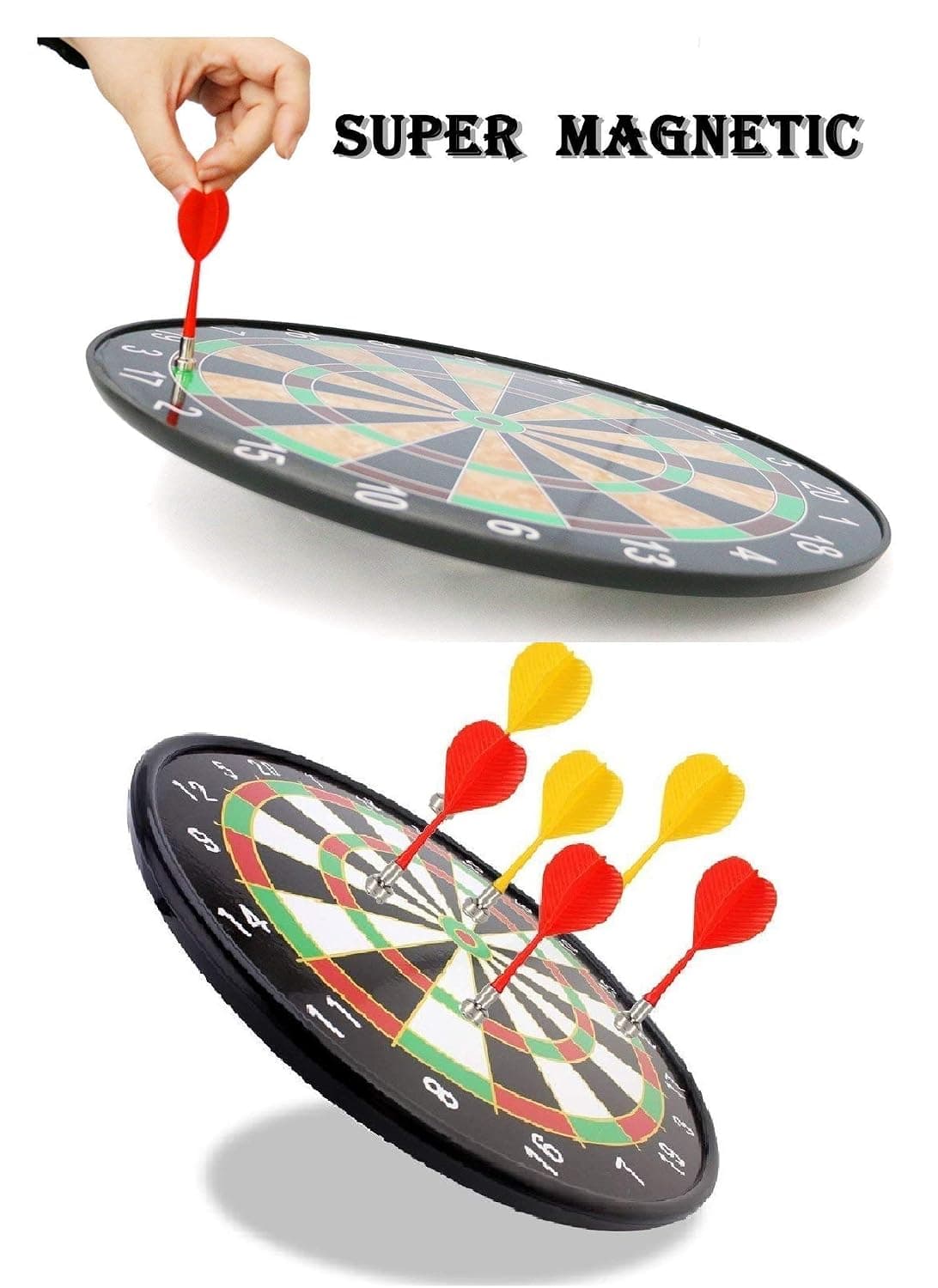 Kidoyz 17 Dartboard Kit - 6 Soft Darts,Family Fun Games,Birthday/Christmas Gifts for Children Adults 17-inch Multi Color — view 4