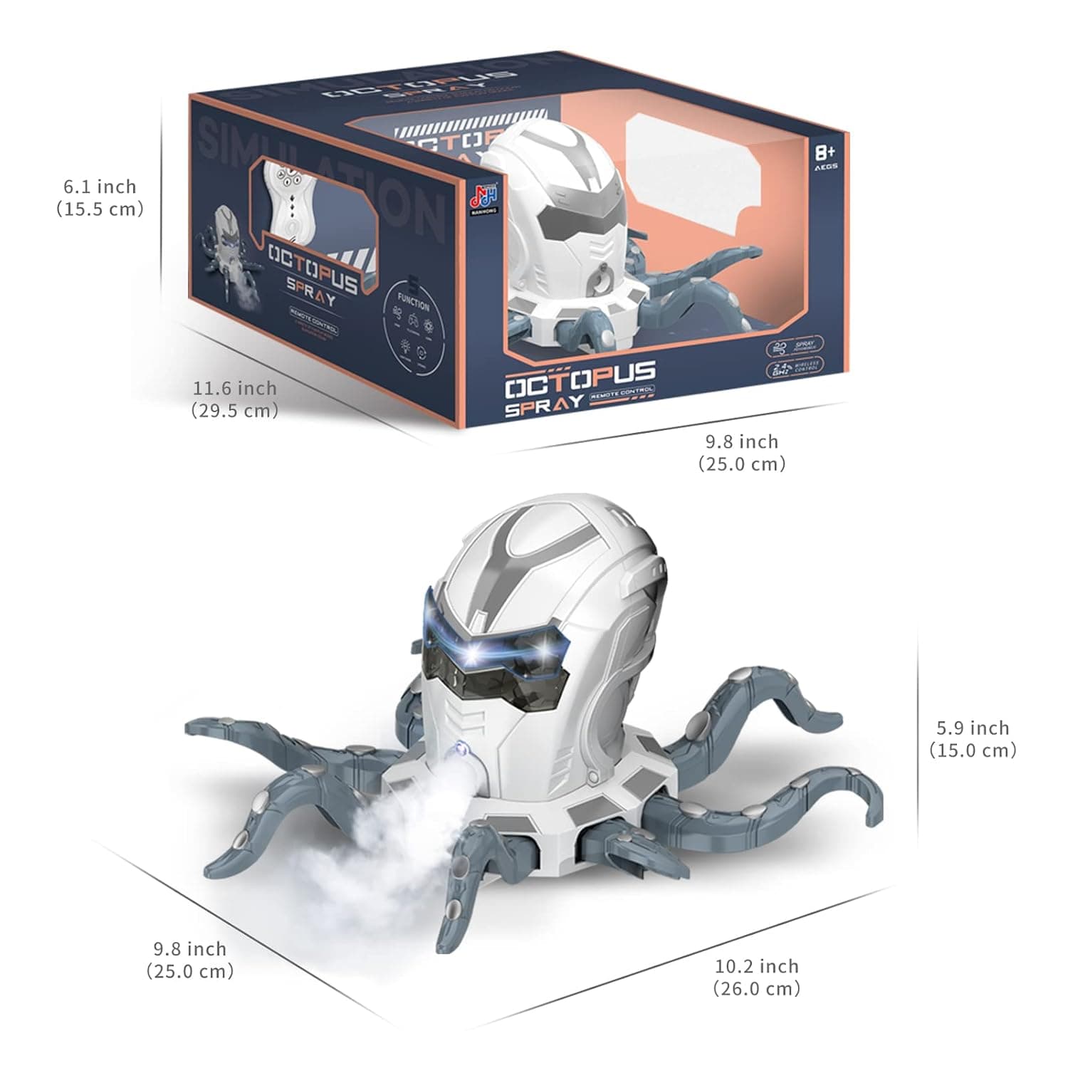 Remote Control Octopus Kids Toys - Realistic RC Octopus, Music Effect, LED Light, Toys for 6 7 8 9 10 11 12+ Year Old Boys/Girls, Gifts for Halloween Christmas Easter Birthdayââ‚¬¦ — view 6