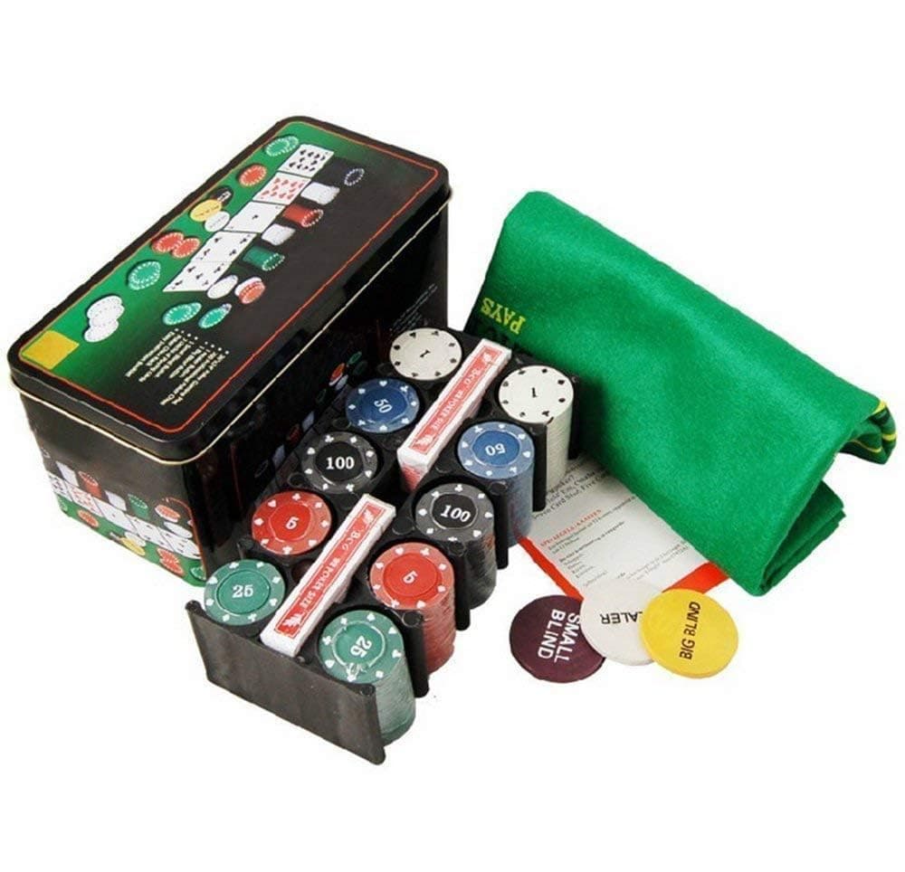 Poker Set Casino Game - 200 Poker Chips for Adult,Trading Card Game