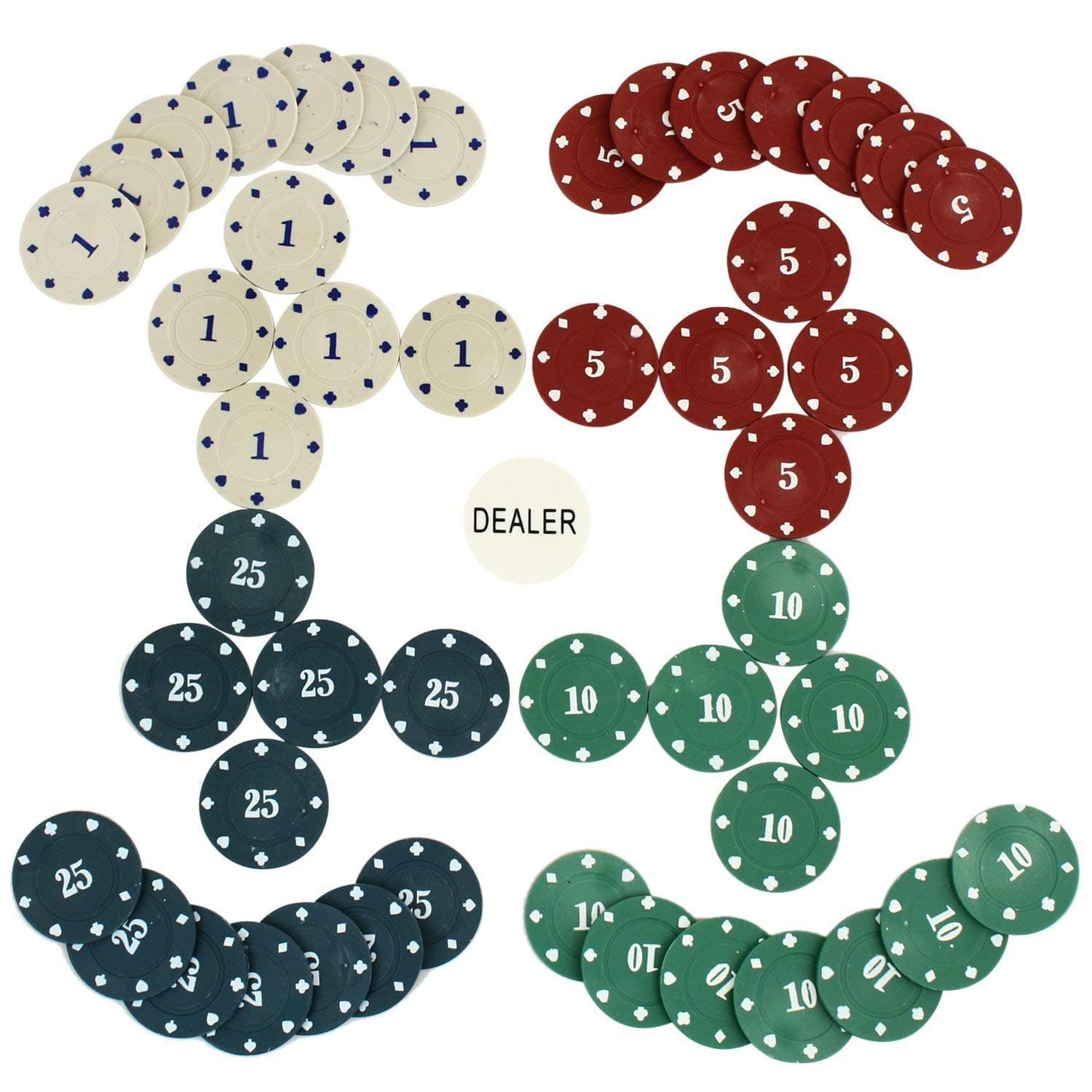 Kidoyz Adult Casino Style 100 Pcs Poker Chips Set in a Tin Case with 1 Dealer Button (Classic Multiplayer Game) — view 6