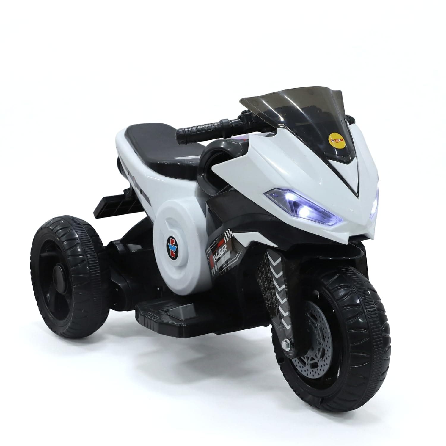 Kidoyz Ranger X Electric Bike (White) | 6V Rechargeable Bike for Kids with 4.5Ah Battery | LED Lights, Music, MP3/USB/BT | Smooth Acceleration | 6M Battery Warranty | Age 2-8 Years, Up to 35kg — view 6