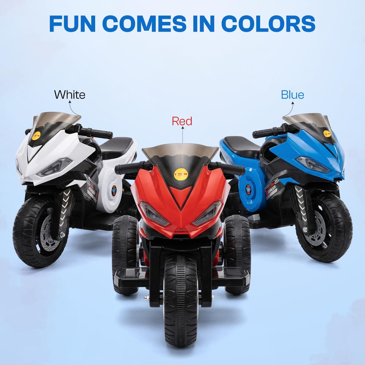 Kidoyz Ranger X Electric Bike (White) | 6V Rechargeable Bike for Kids with 4.5Ah Battery | LED Lights, Music, MP3/USB/BT | Smooth Acceleration | 6M Battery Warranty | Age 2-8 Years, Up to 35kg — view 7